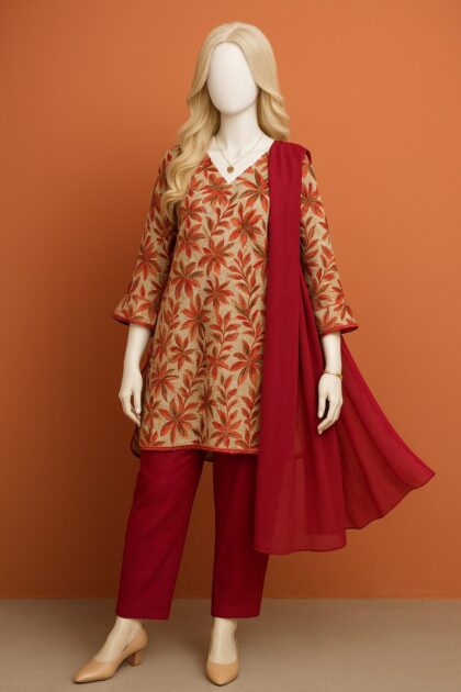 Autumn Bloom Printed-Stitched