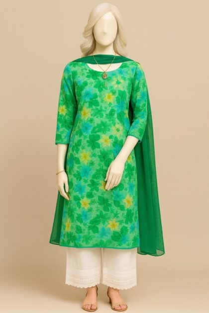 Sea Green Floral- Stitched