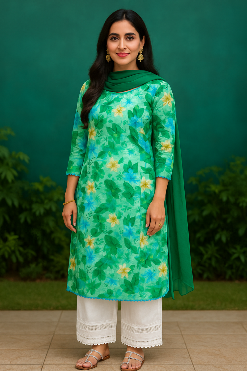 Sea Green Floral 2 PC