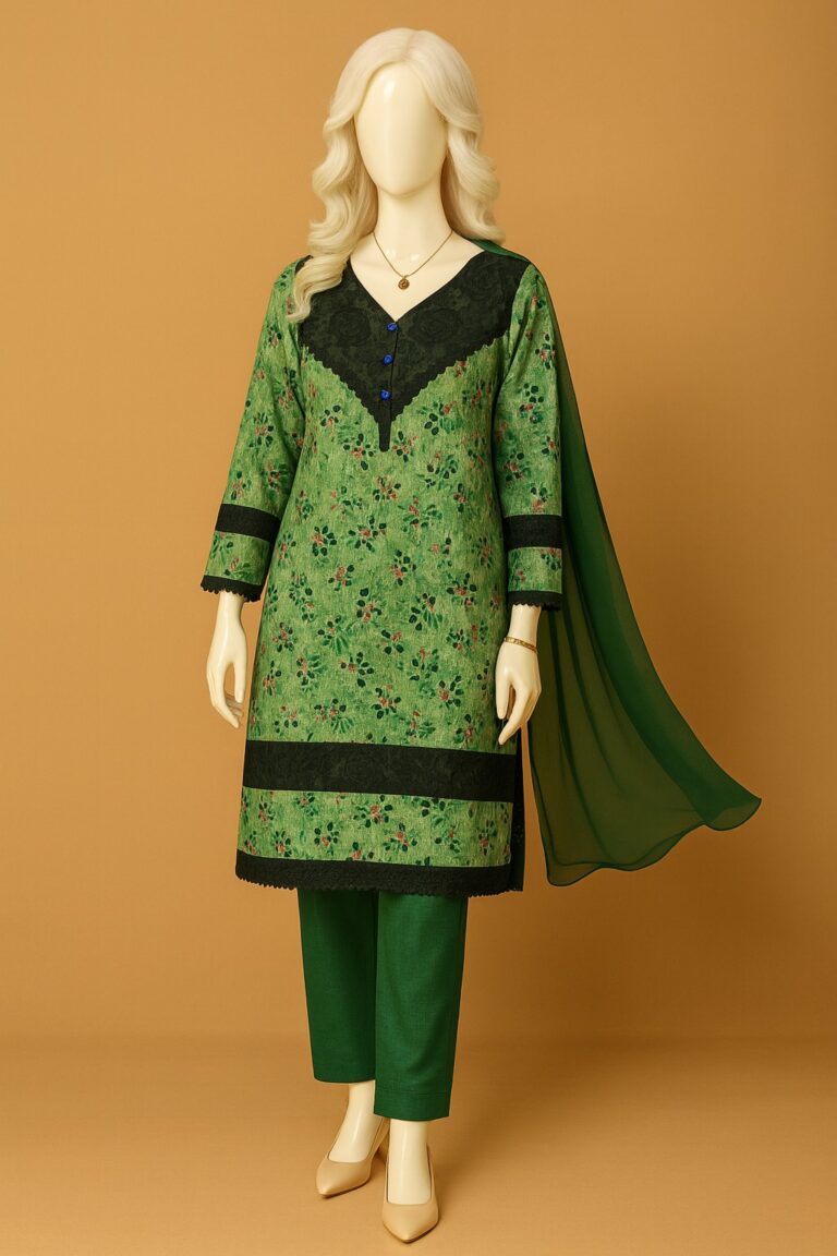 green-floral-printed-dress-zimzar