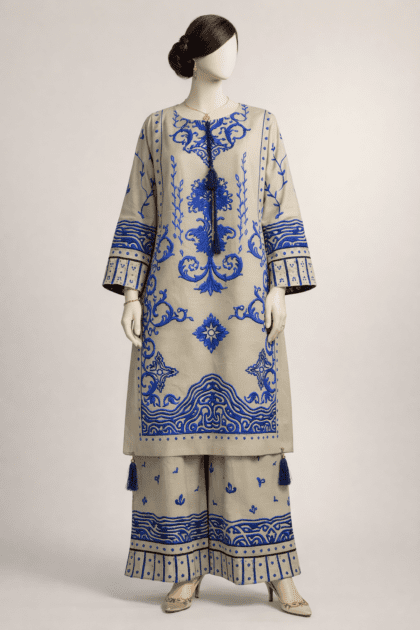 Ivory Stitched Long Length 2 PC