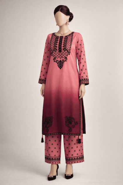 Printed Tie Dye Pink 2pc Dress