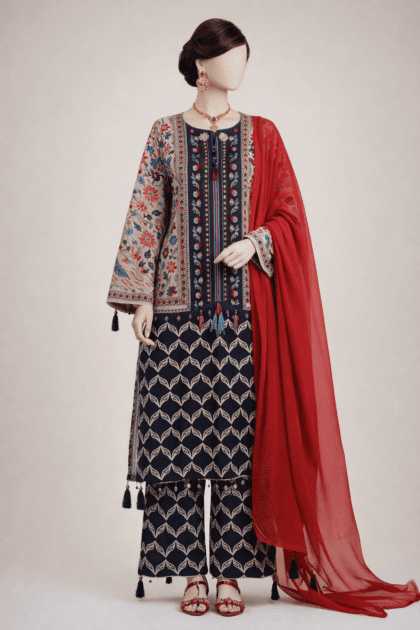 Printed stitched Banadora Suit - 2Pc