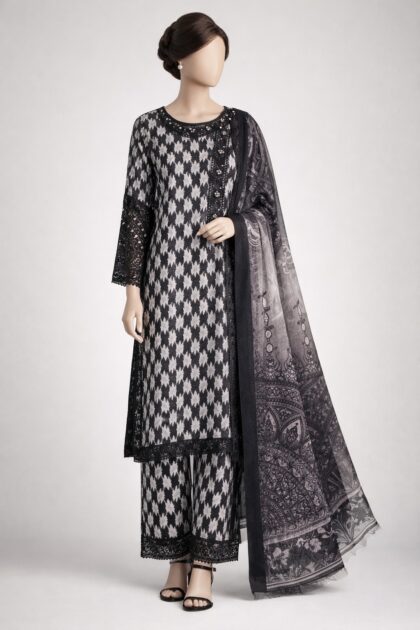 Black & White Patch Work Suit