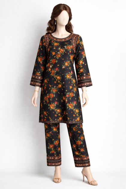 Black Floral eye design stitched